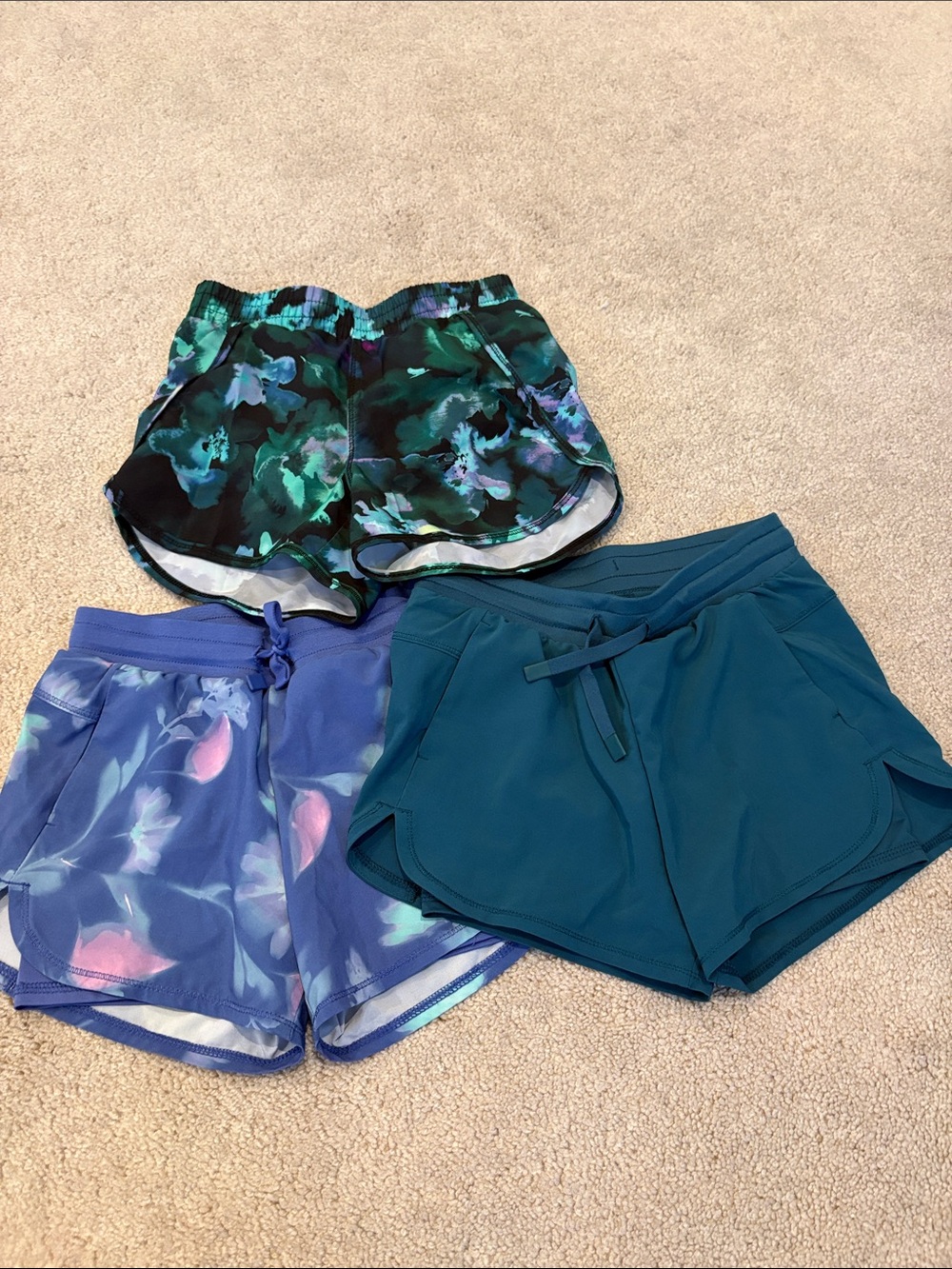 all in motion Kids Athletic Shorts - Teal, Blue, Green Floral